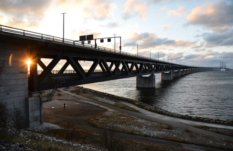 Oresund Bridge between Sweden and Denmark, in Malmo.